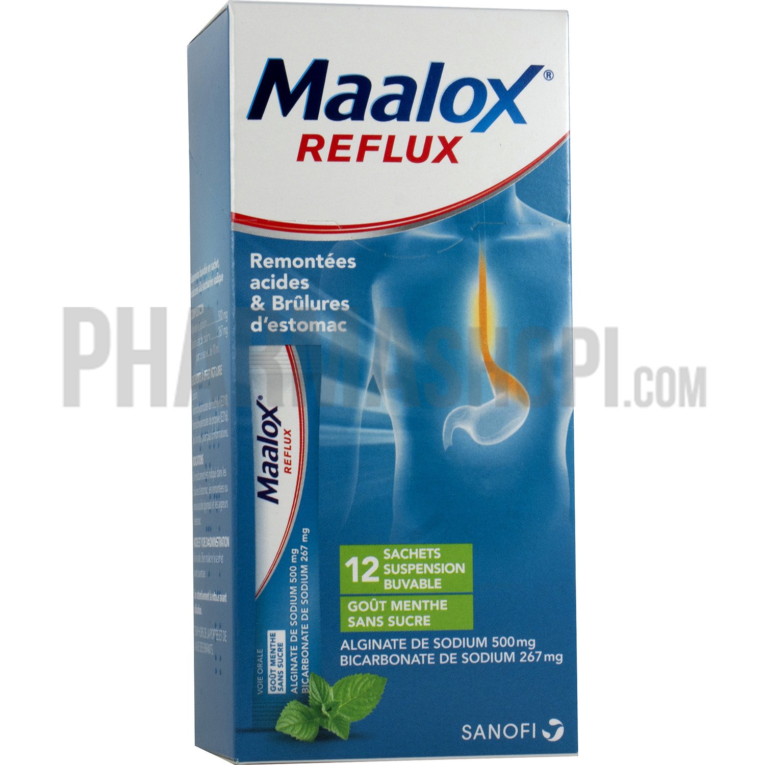 Maalox reflux suspension buvable en sachet - boite de 12 sachets