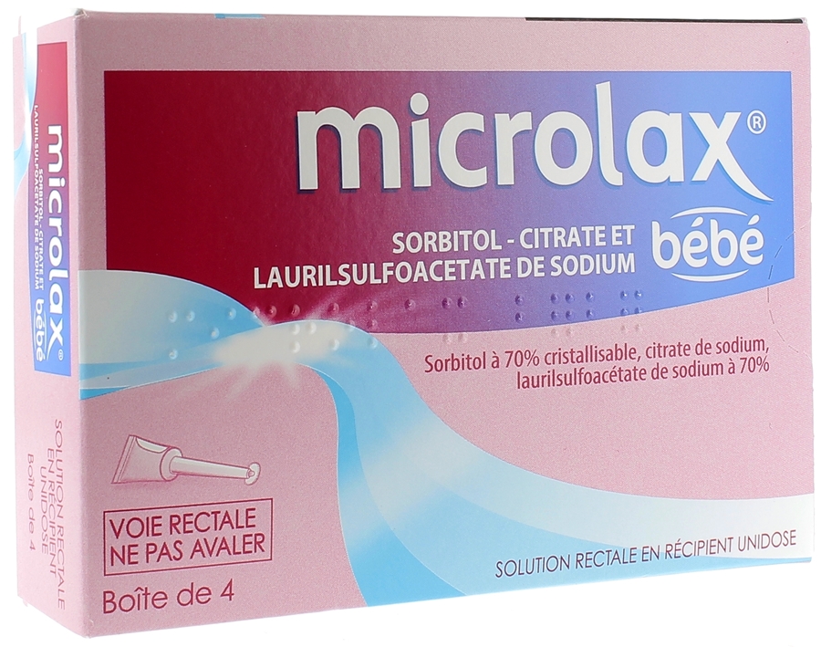 Microlax bébé solution rectale 4 récipients unidoses de 3 ml