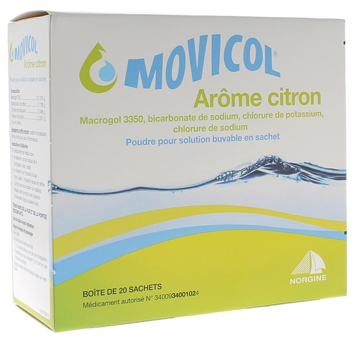 Movicol arôme citron poudre pour solution buvable en sachet - boîte de 20 sachets