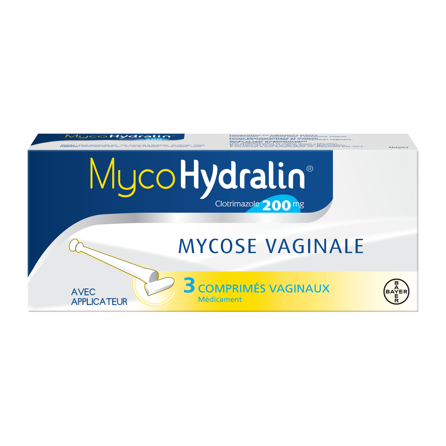 MycoHydralin 200 mg 3 Comprimés Vaginaux