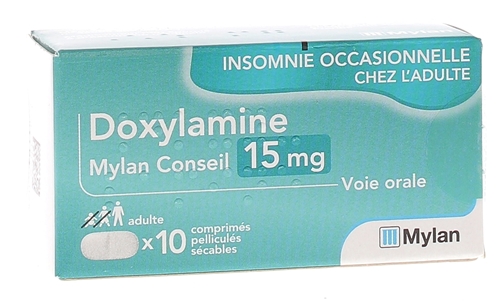 Doxylamine 15 mg Mylan comprimé pelliculé sécable - boite de 10 comprimés