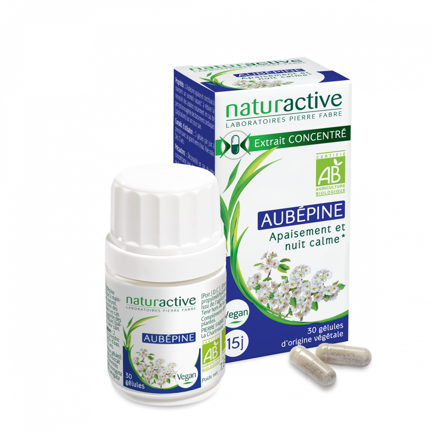 Elusanes aubépine bio Naturactive - boite de 30 gélules