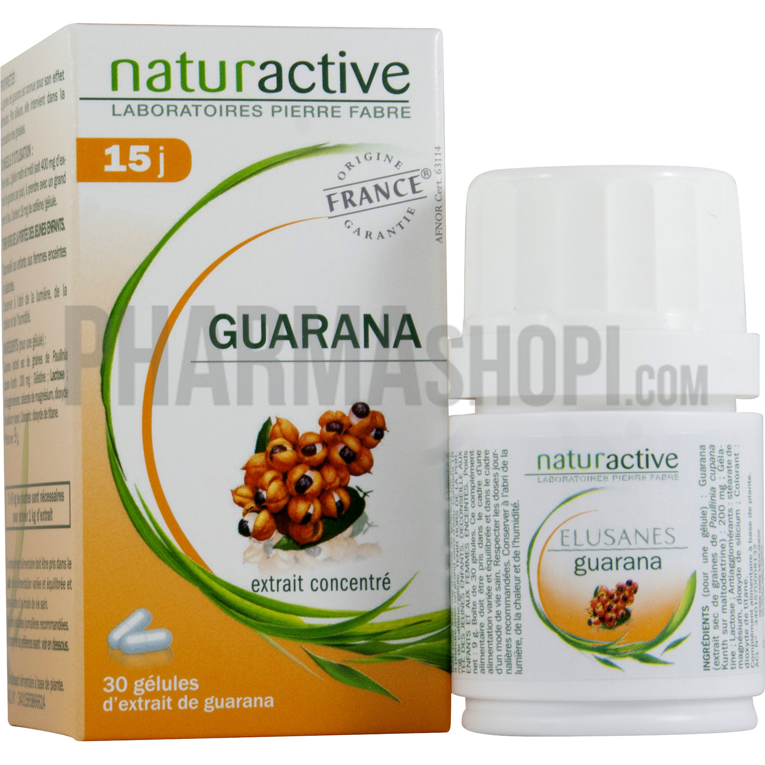 Elusanes Guarana Naturactive - boîte de 30 gélules