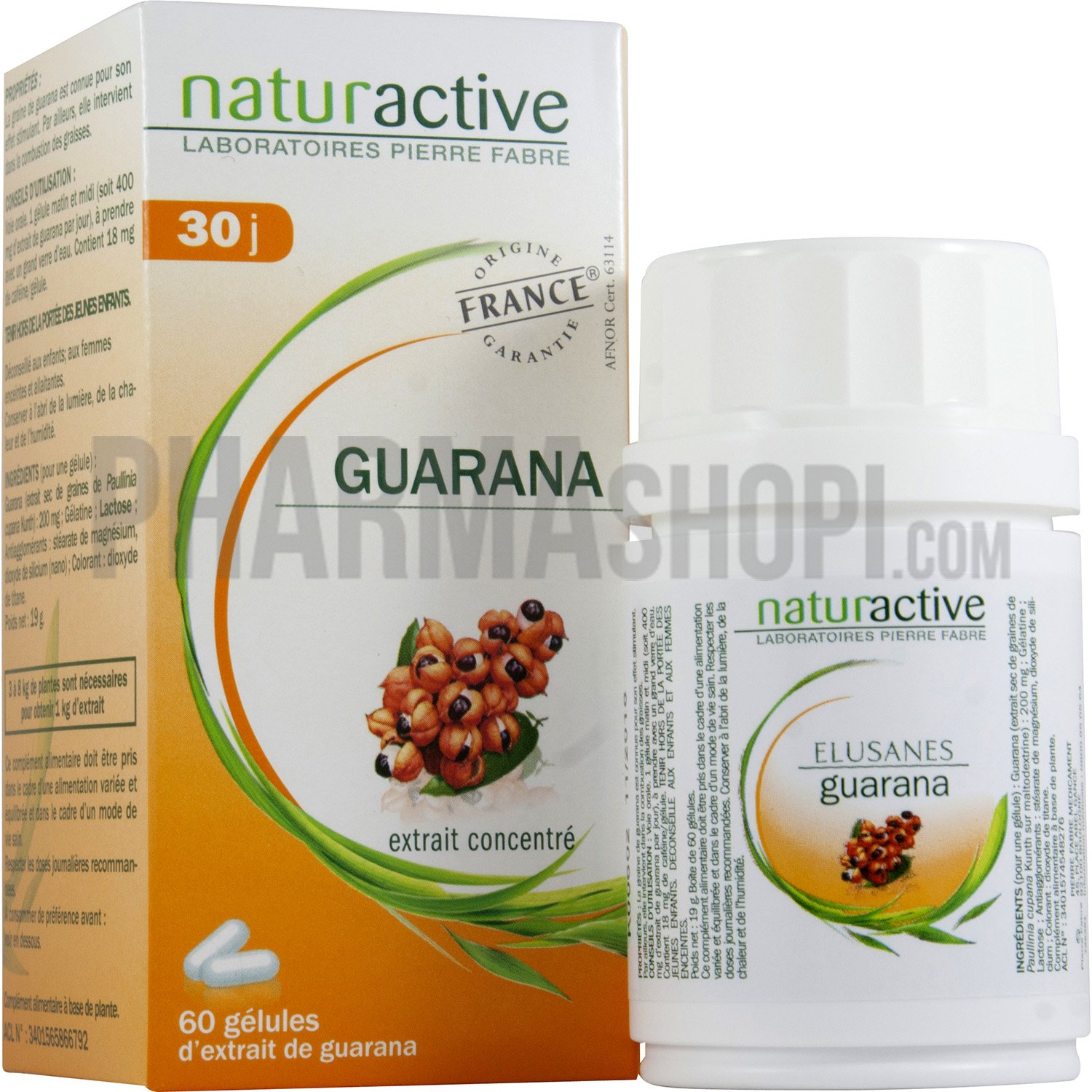 Elusanes Guarana Naturactive - boite de 60 gélules