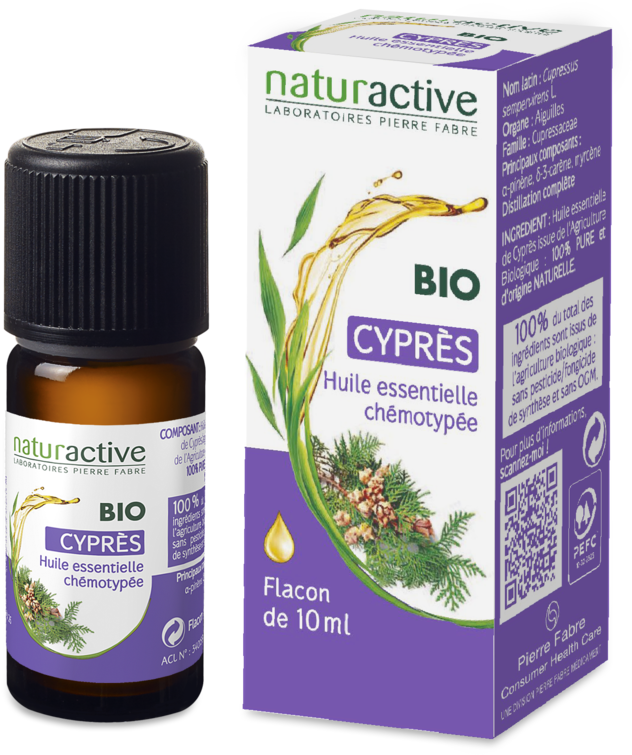 Huile essentielle de cyprès bio Naturactive - flacon de 10 ml