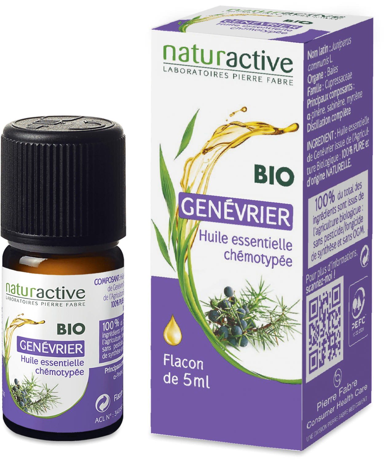 Huile essentielle de Genévrier BIO Naturactive - flacon de 5 ml