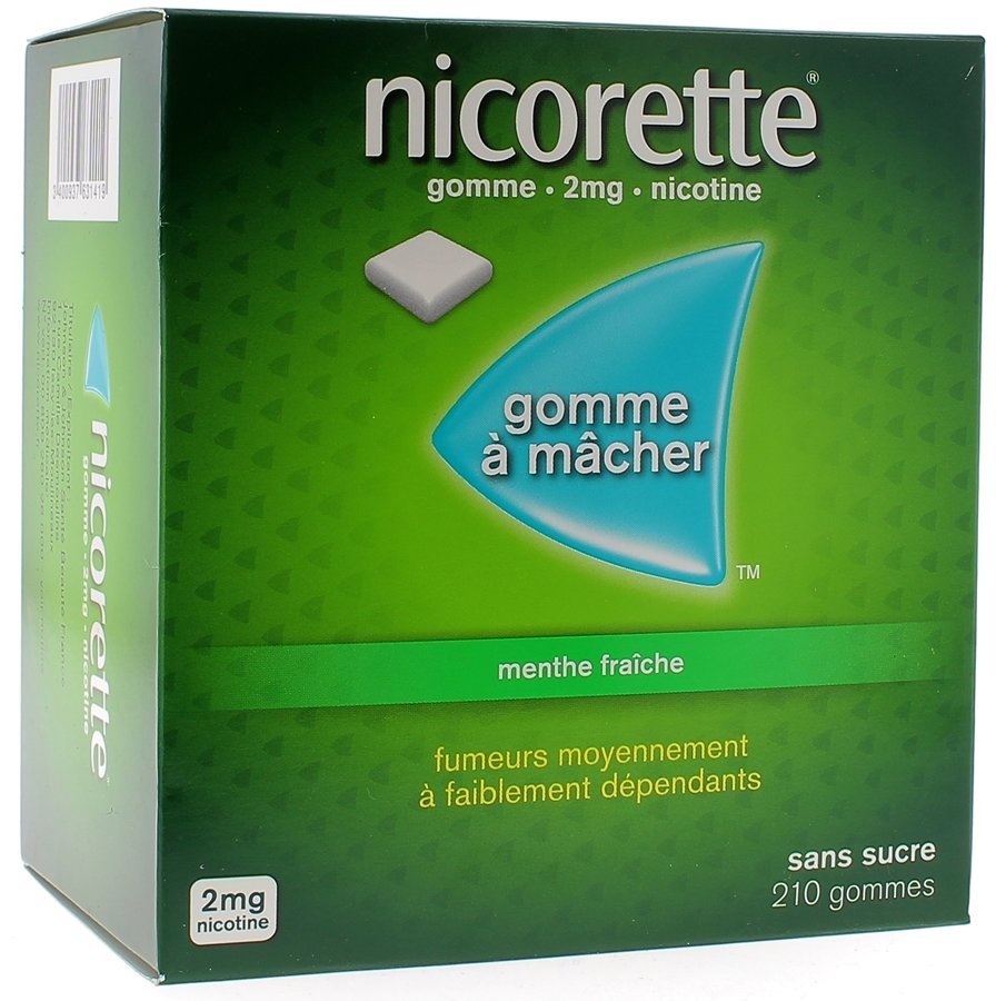 Pharmacie Saint Lazare - Médicament Nicorette 2 Mg Gomme à Mâcher Médicale  Sans Sucre Menthe Fraîche Plq/210 - Paris