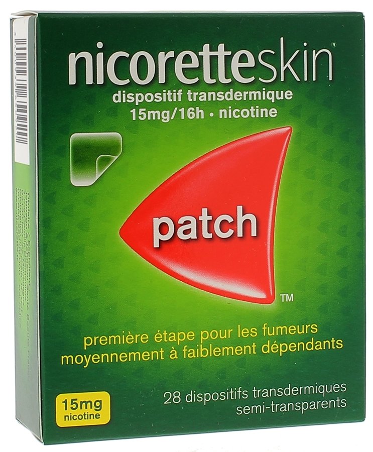 Nicorette Skin 15mg/16h patchs à la nicotine, boite de 28 ...