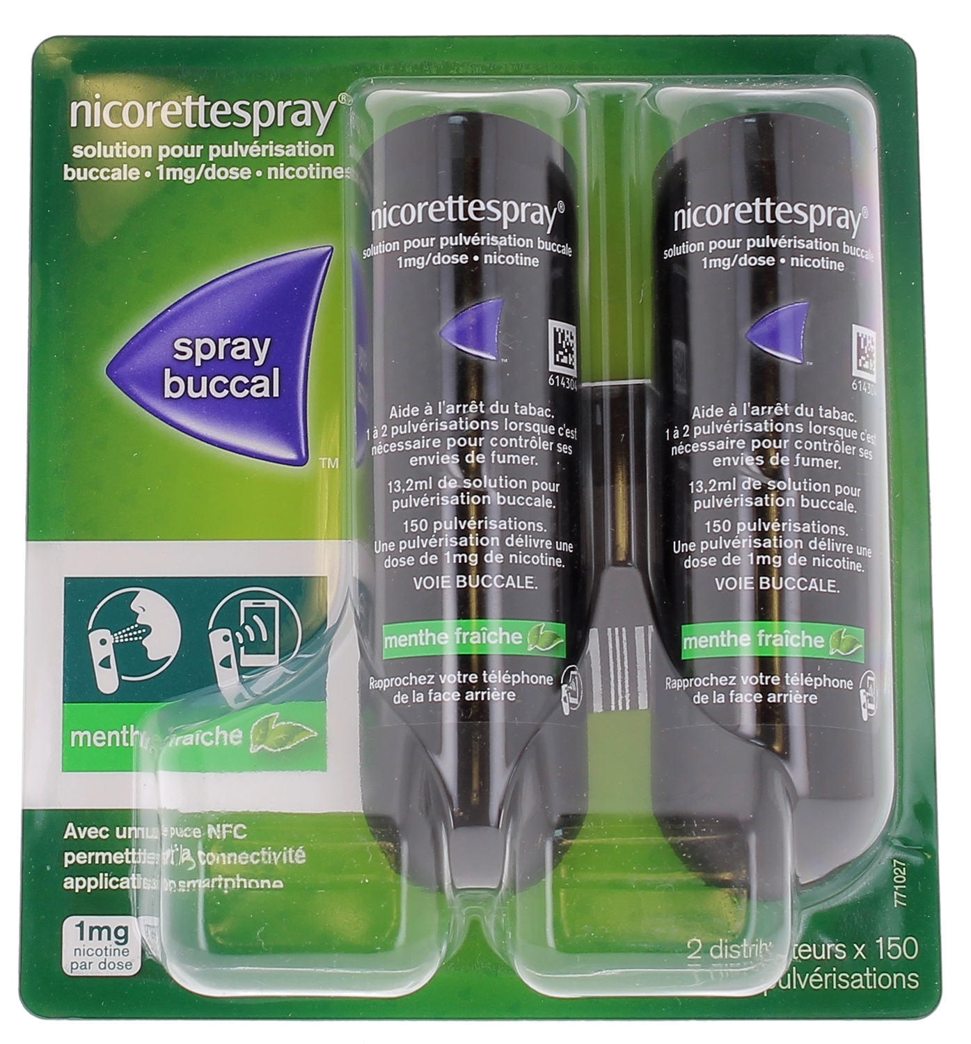 Nicorettespray 1mg/dose, solution pour pulvérisation buccale menthe fraîche - 2 sprays