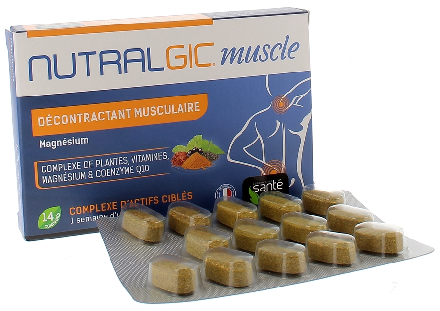 Nutralgic muscle décontractant musculaire Santé verte - boite de 14 comprimés