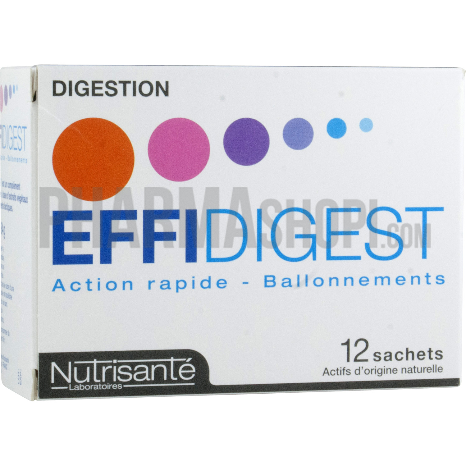Effidigest digestion action rapide Nutrisanté - boite de 12 sachets