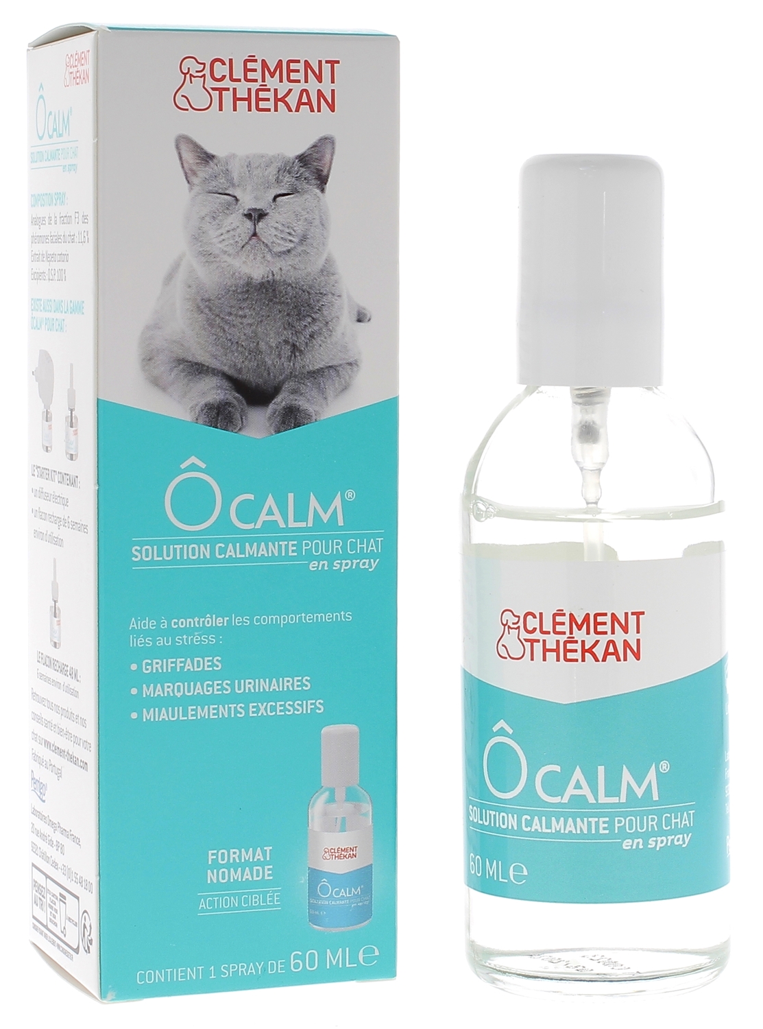 Ôcalm Solution calmante pour chat Clément Thékan - spray de 60 ml