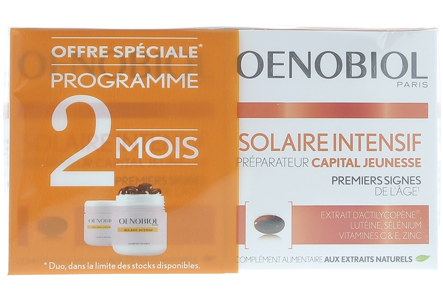 Oenobiol Solaire intensif anti-âge - lot de 2 boites de 30 capsules