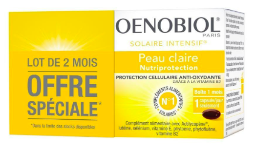 Oenobiol Solaire intensif peau sensible - lot de 2 boites de 30 capsules