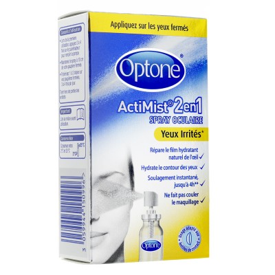 ActiMist 2 en 1 spray oculaire Yeux irrités Optone - spray de 10 ml