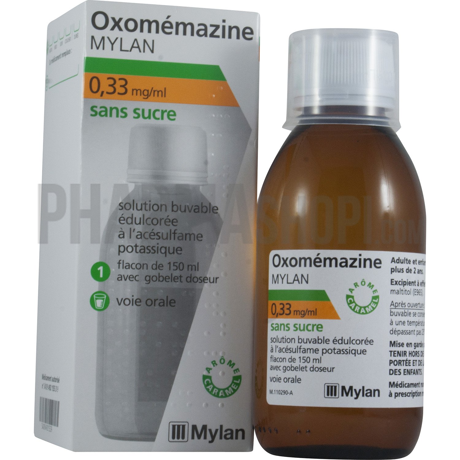 OXOMEMAZINE MYLAN 0,33 mg/ml SANS SUCRE solution buvable - 1 flacon de 150 ml