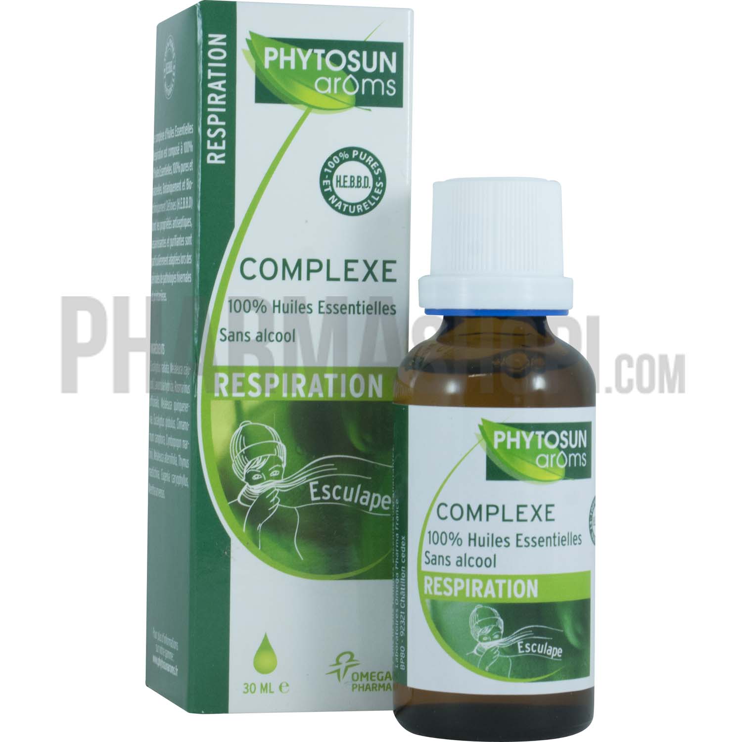 Complexe d'huile essentielles respiration Esculape Phytosun arôms - flacon de 30 ml