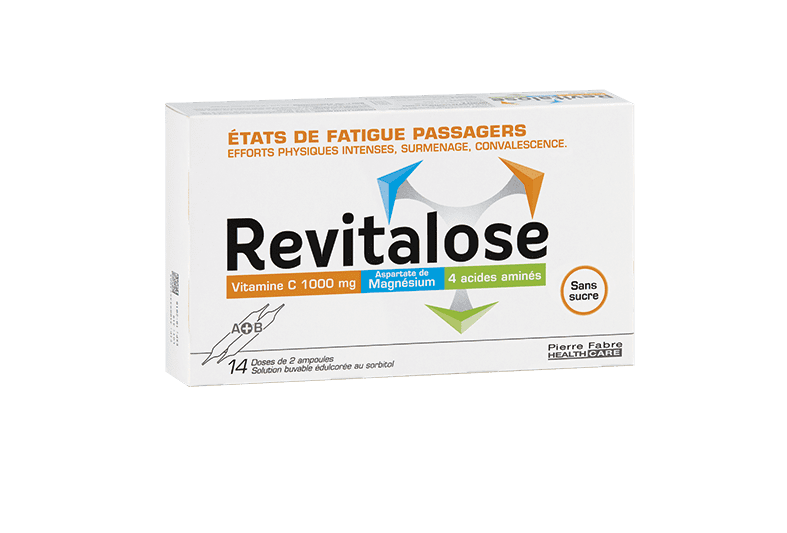 Revitalose sans sucre états de fatigue passager 14 ampoules