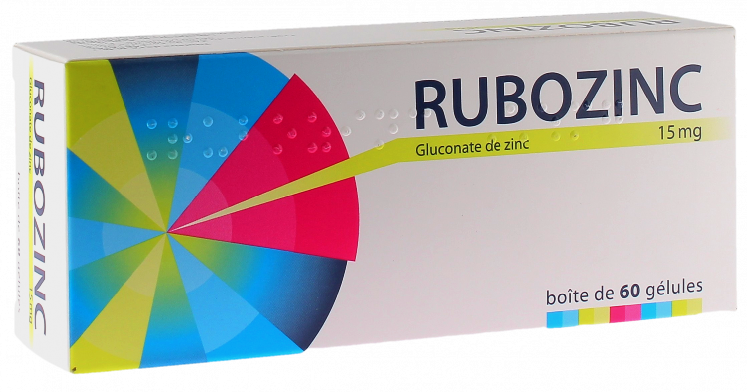 Rubozinc 15mg, 60 gélules - traitement acnée