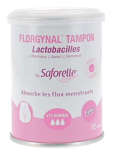 Florgynal tampon probiotique normal sans applicateur Saforelle - boite de 12 tampons