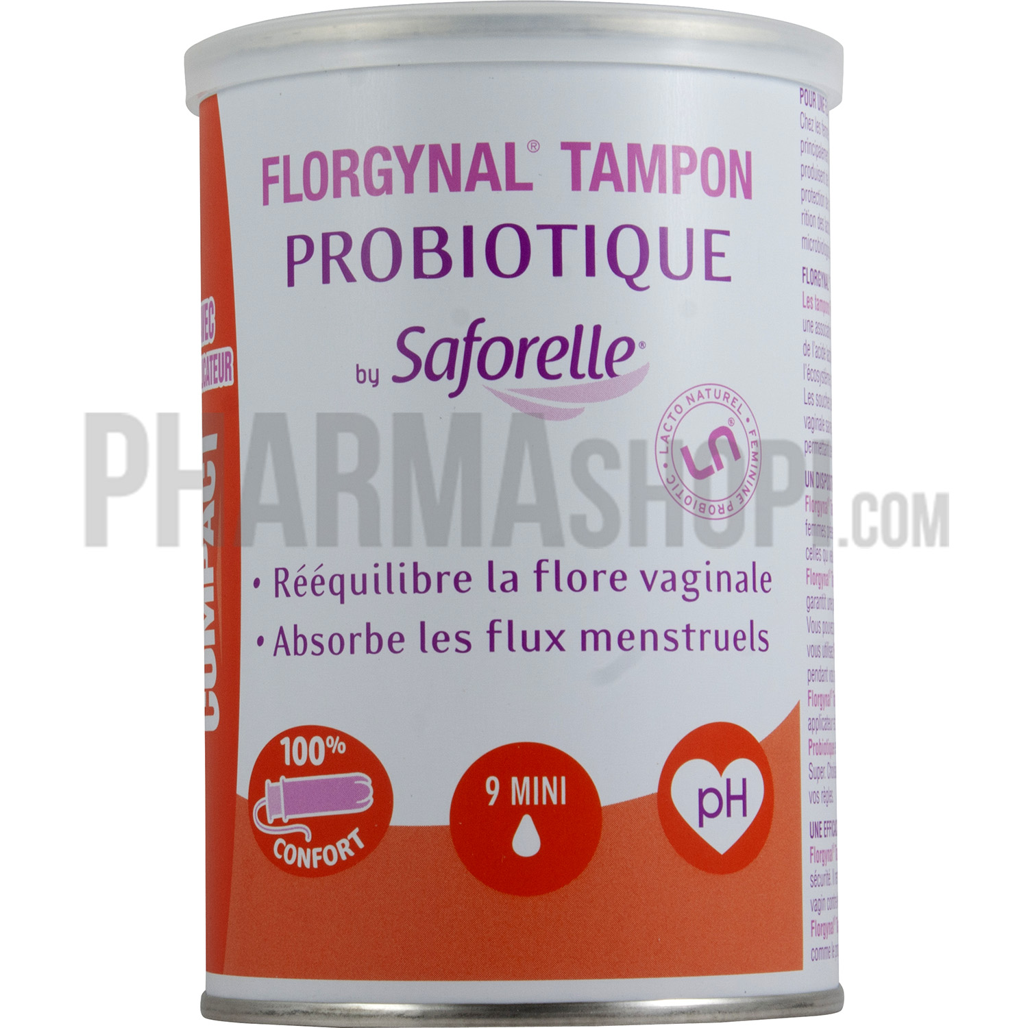 Florgynal tampon probiotique mini avec applicateur Saforelle - boite de 9 tampons