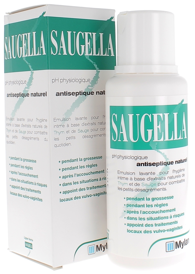 Antiseptique naturel émulsion lavante Saugella - flacon de 250 ml