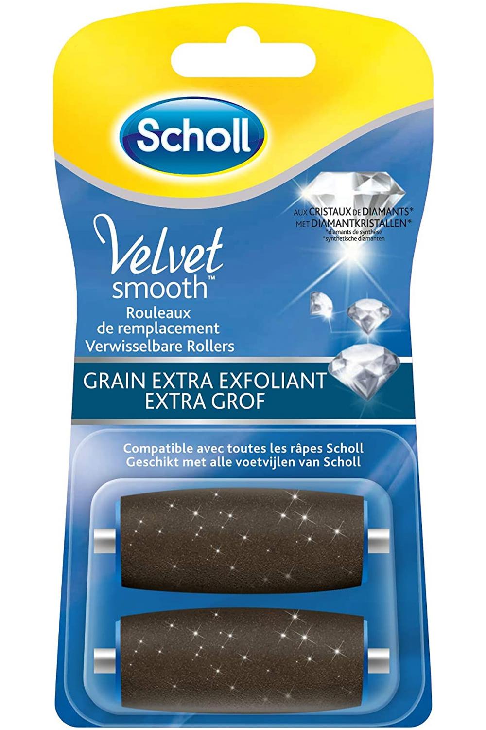 Velvet Smooth Rouleaux de remplacement Grain extra exfoliant Scholl - 2 rouleaux de remplacement