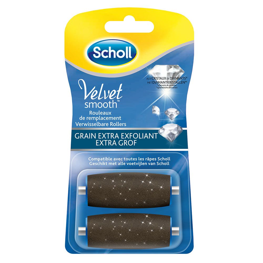 Rouleaux Velvet Smooth express pedi grain extra exfoliant Scholl - 2 rouleaux