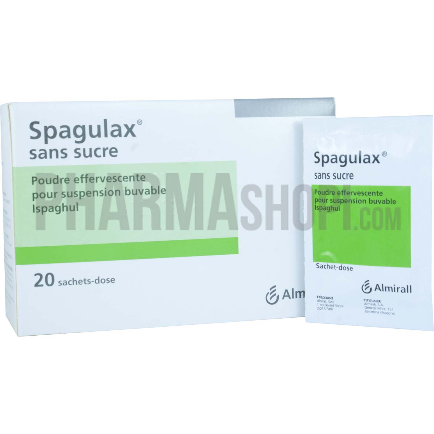 Spagulax sans sucre poudre effervescente pour suspension buvable - 20 sachet-doses
