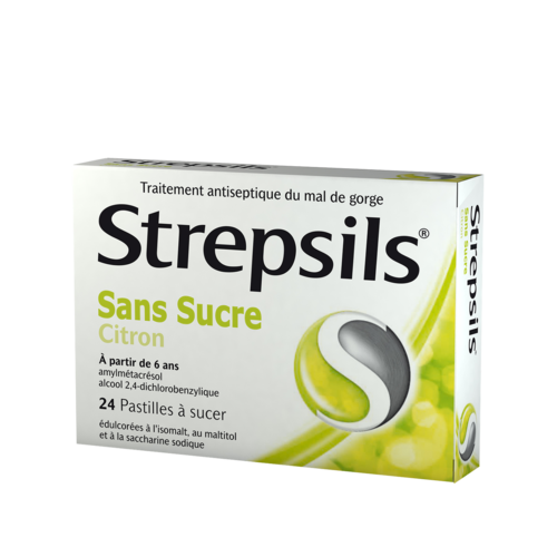 Strepsils citron - boite de 24 pastilles