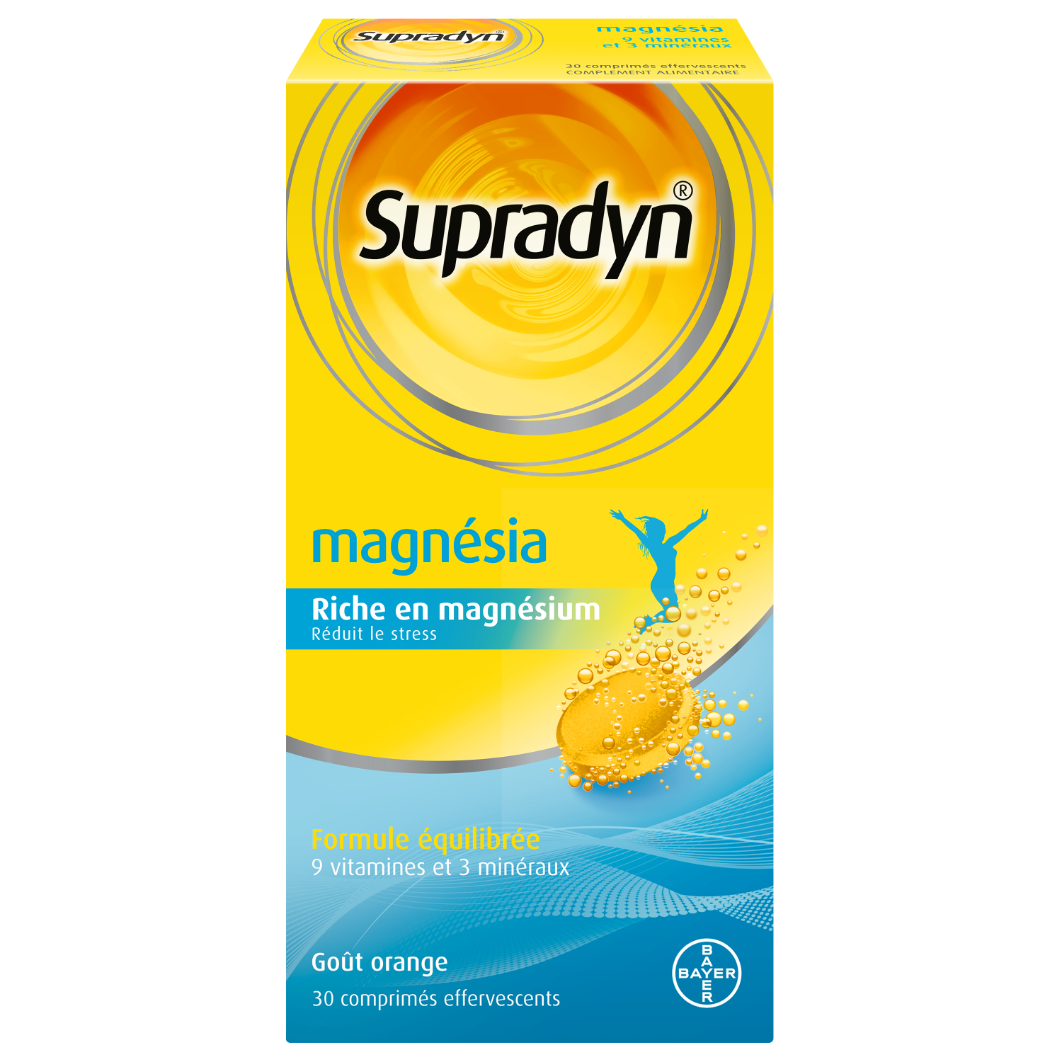 Supradyn Magnesia effervescent Vitamines ; minéraux et magnésium 30 comprimés Anti Stress