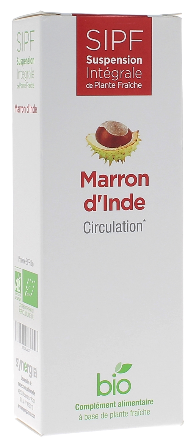 Suspension intégrale de plante fraîche Marron d'inde circulation Synergia - flacon de 100 ml