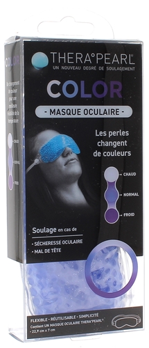 Masque oculaire chaud/froid Color Thera Pearl - 1 masque de 22,9 x 7 cm