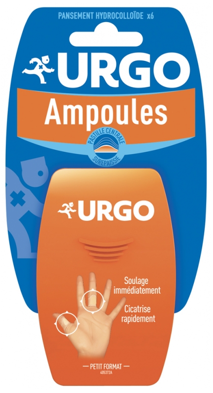 Pansements ampoules main petit format Urgo, 6 pansements hydrocolloïdes