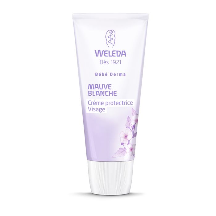 Crème protectrice visage à la mauve blanche Weleda bébé - tube de 50 ml