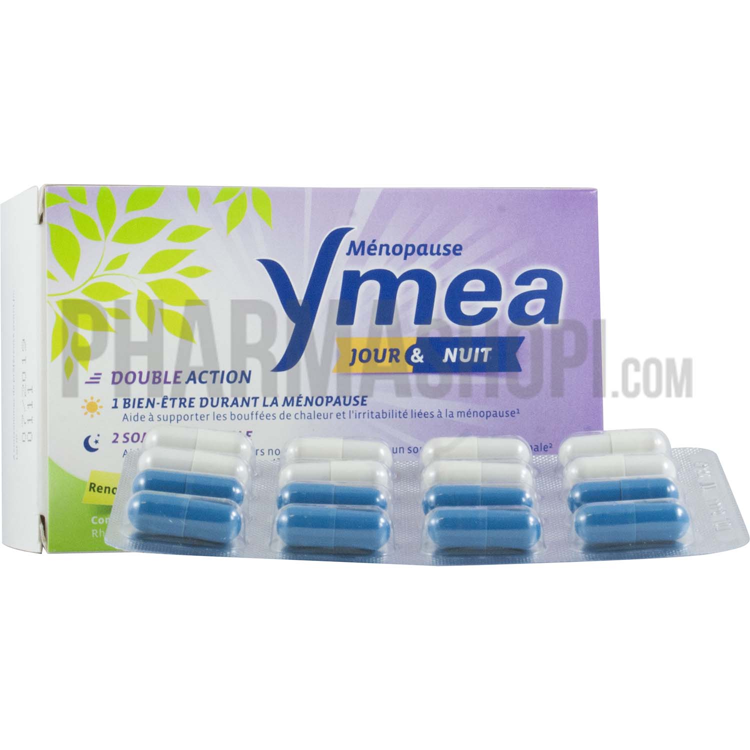 Yméa ménopause jour & nuit, boite de 128 gélules