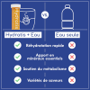 Solution d'hydratation goût pêche Hydratis - tube de 20 pastilles effervescentes