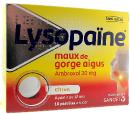 Lysopaïne sans sucre maux de gorge citron 20 mg - boite de 18 comprimés
