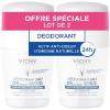 Déodorant 24h toucher sec peau sensible Vichy - lot de 2 roll-on bille de 50 ml