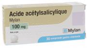 Acide Acétylsalicylique Mylan 100mg - boîte de 30 comprimés gastro-résistants