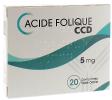 Acide folique CCD 5 mg - boîte de 20 comprimés