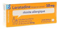 Loratadine 10 mg rhinite allergique Biogaran - 7 comprimés