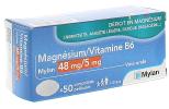 Magnesium Vitamine B6 Mylan 48mg/5mg - 50 comprimés pelliculés