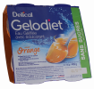 Gelodiet Eau gélifiée avec édulcorant saveur orange Delical - lot de 4 pots de 120g