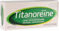 Titanoréine suppositoire - 12 suppositoires