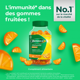 Berocca Immunité Gommes Orange 60 gommes