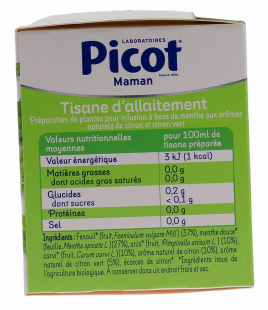 Picot Maman Tisane d'Allaitement Verveine Bio 20 Sachets