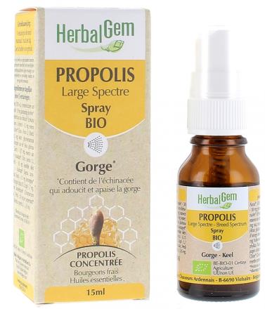 Spray Propolis - ce spray à la propolis contient également du thym et de l' eucalyptus