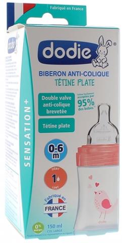 Dodie Biberon Sensation+ 150ml Tétine Débit 1, 0-6 mois, Bleu Ourson - La  Pharmacie de Pierre