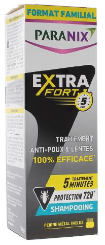 Paranix Extra Fort 5 minutes - Lotion Anti-Poux et Lentes 100% efficace* 2  en 1 : traite et protège – Format Familial 200 ml – Peigne fin en métal  inclus : : Hygiène et Santé